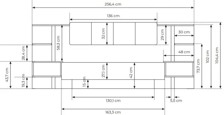 Pat matrimonial 160 cm cu noptiere Danton K (cu sp. depozitare) (fără saltea și somieră) (Bej). 1071334