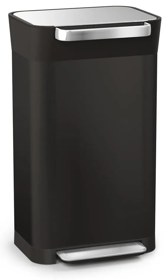 Coș de gunoi negru cu pedală din oțel 30 l Titan – Joseph Joseph