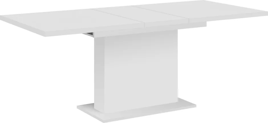 Masă dining extensibilă, albă, 160-200x90 cm, BOBA