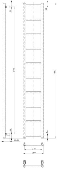 Sapho - Radiator pentru baie DINA 282W 25x168 cm negru mat