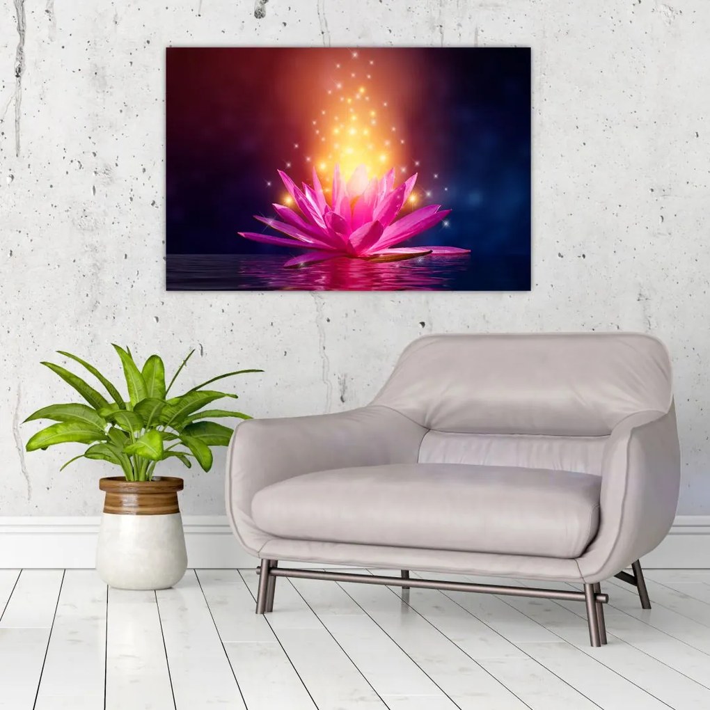 Tablou cu lotus pe apă (90x60 cm)