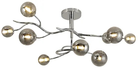 Brilagi - Lustră aplicată LED MISTEL 9xG9/3W/230V negru-crom/sticlă fumurie