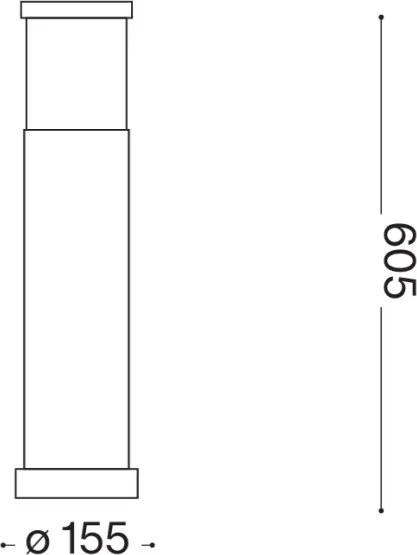 Ideal Lux - Lampă de exterior TRONCO, 1xE27/42W/230V, 60 cm, IP65, negru