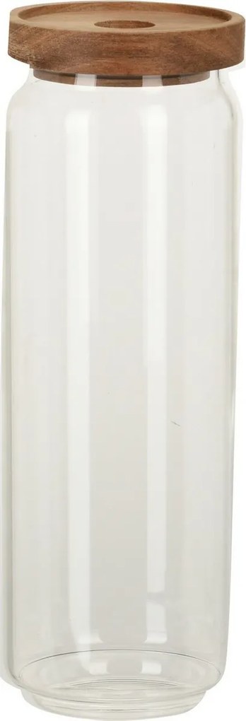 Borcan de sticlă cu capac din lemn de acacia 1300 ml, 1,7 l