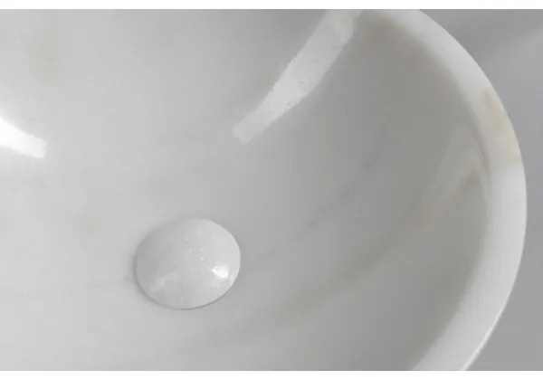 Sapho - Lavoar pe blat BLOK Ø 40 cm marmură/alb