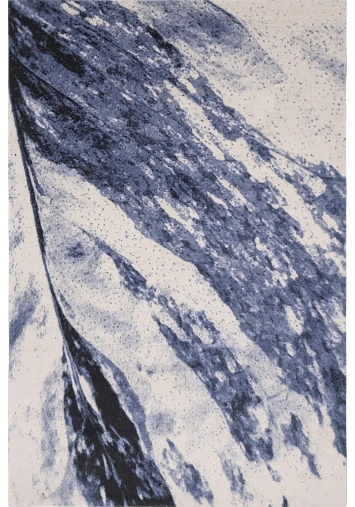 Covor albastru din lână 133x180 cm Albo – Agnella