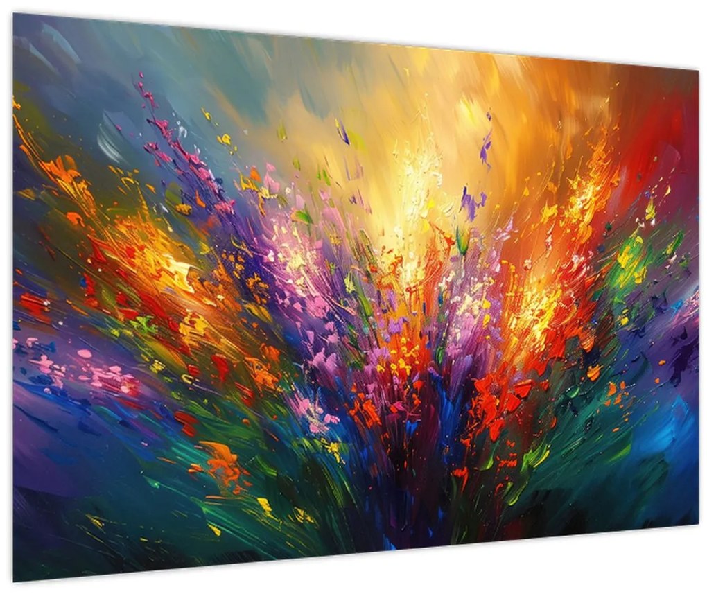 Tablou - Abstracție de flori (90x60 cm)