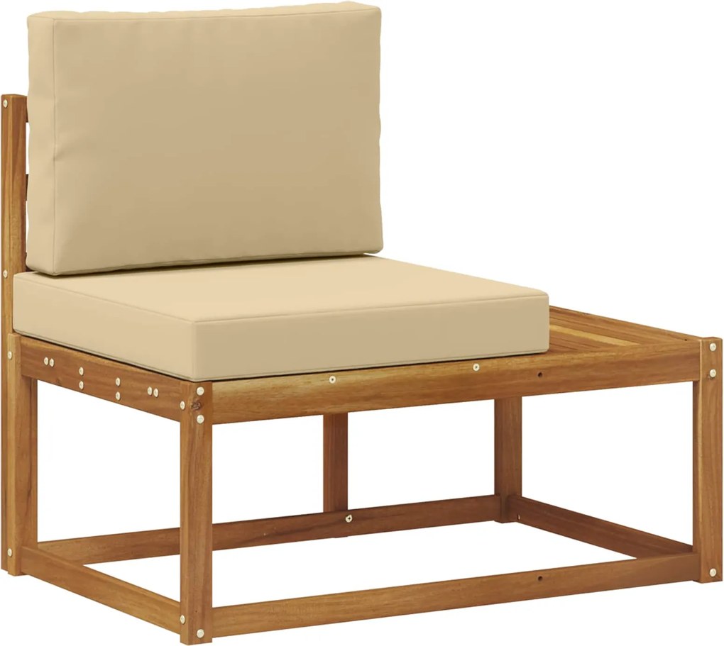 vidaXL Canapea de exterior cu pernă natural 91 x 63 x 73 cm
