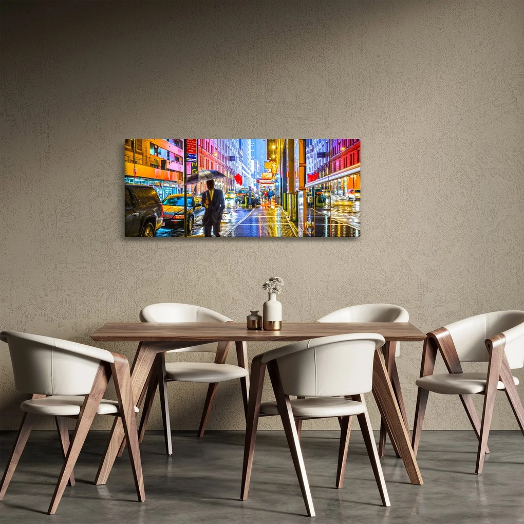 Tablou - Oraș în lumina neoanelor (120x50 cm)