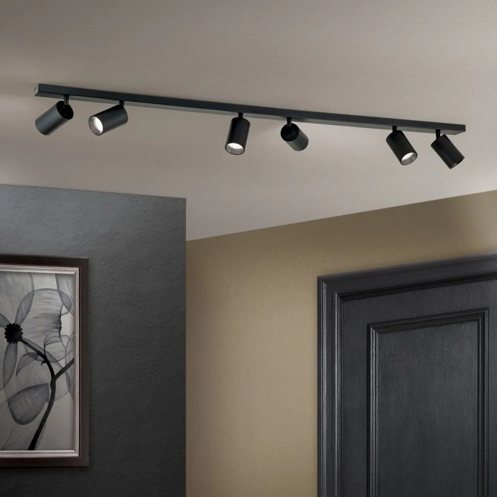 Plafoniera cu 6 Spoturi stil minimalist modern SEAN neagra