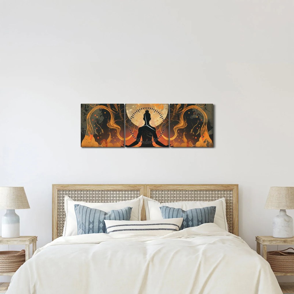 Tablou - Meditație (cu ceas) (90x30 cm)