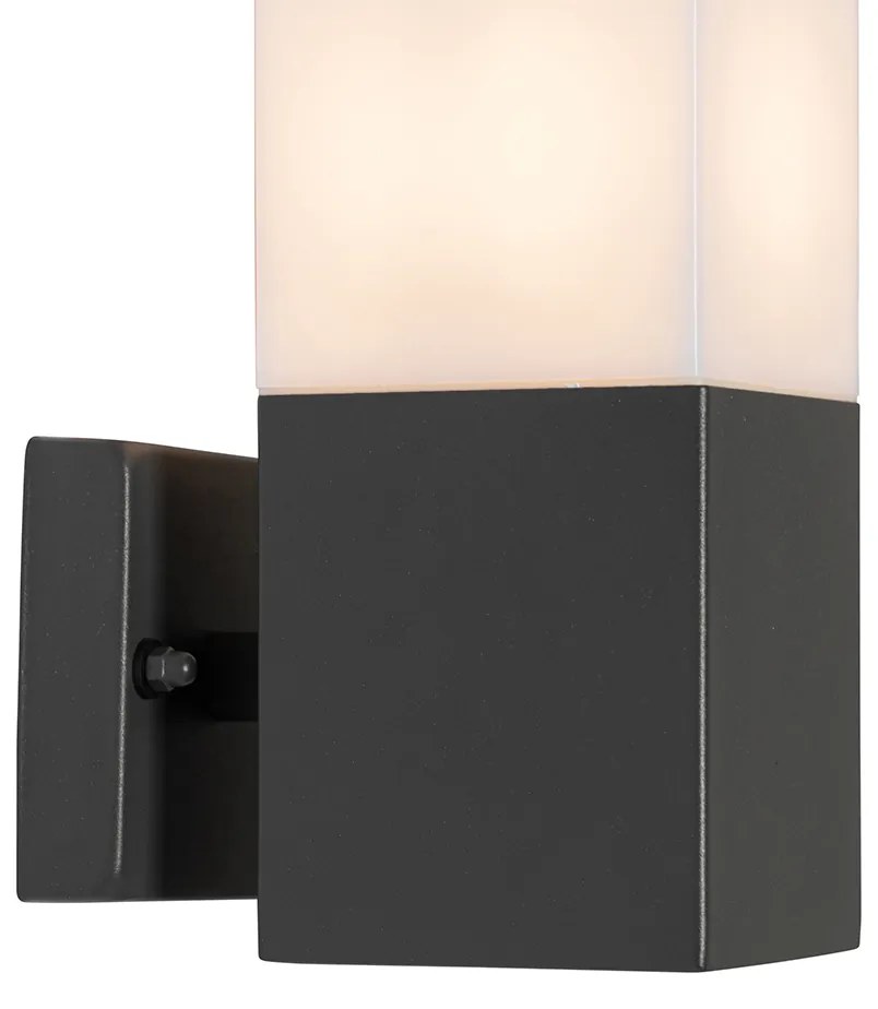 Lampă de perete exterioară modernă gri închis cu opal - Malios