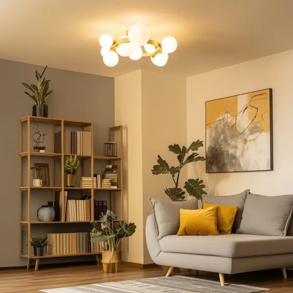 Lustră LED aplicată Brilagi MILLA 10xG9/3W/230V auriu/alb