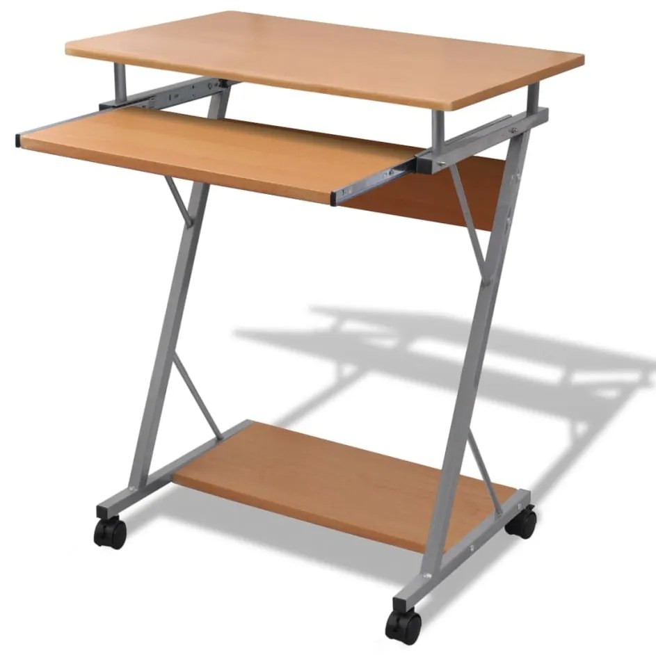 vidaXL Birou pentru studenți cu poliță glisantă, Maro