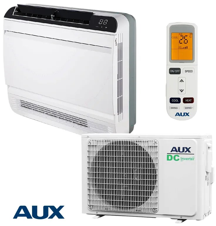 Invertor aer condiționat AUX AMCO-H14/4R3A +AM2-H14/4DR3, 14000 BTU, 30 m2, Unitate de podea, R-32, Alb