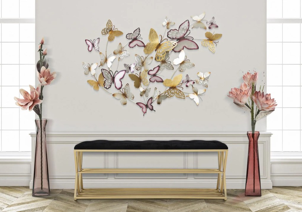 Mauro Ferretti Panou De Perete Fluture Gold/Bordeaux Cm 132X3,5X95,5