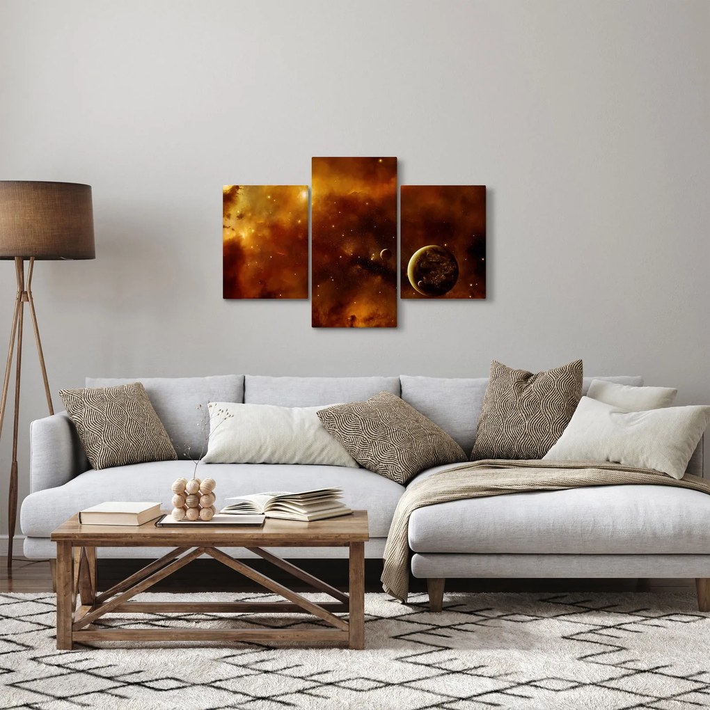 Tablou - Planete cu nebuloasă (90x60 cm)
