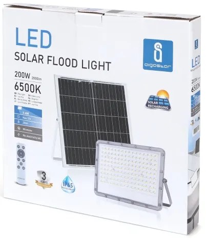 Aigostar - Proiector solar LED reglabil 200W/3,4V IP65 cu telecomandă