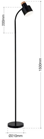 Orion - Lampă de podea GILI 1xE27/40W/230V neagră