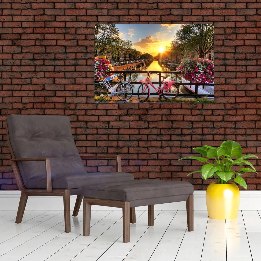 Tablou - Răsărit de soare la Amsterdam (90x60 cm)
