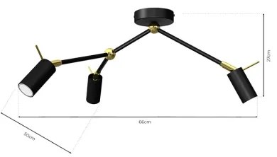 Spot IRIS 3xGU10/MR11/40W/230V negru/auriu