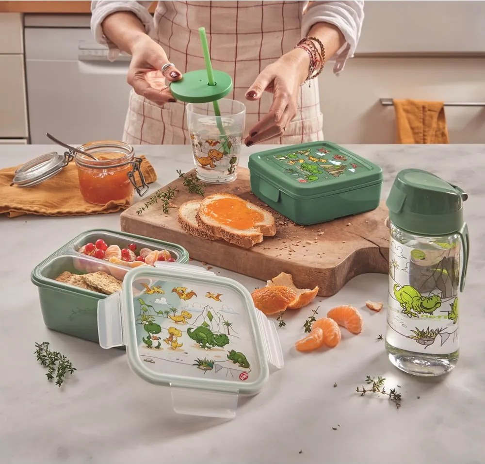 Cutie de gustări pentru copii verde Dinosaur – Snips