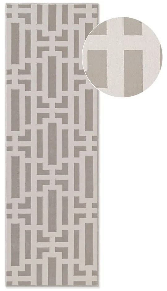 Covor tip traversă gri/crem 80x240 cm Perles Onyx – Elle Decoration