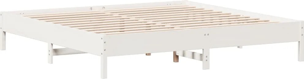 vidaXL Cadru de pat fără saltea, alb, 200x200 cm, lemn masiv pin