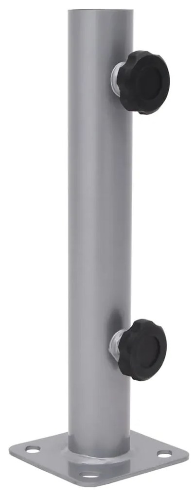 vidaXL Suport de umbrelă pentru stâlp de Ø32/34/38 mm, argintiu, oțel