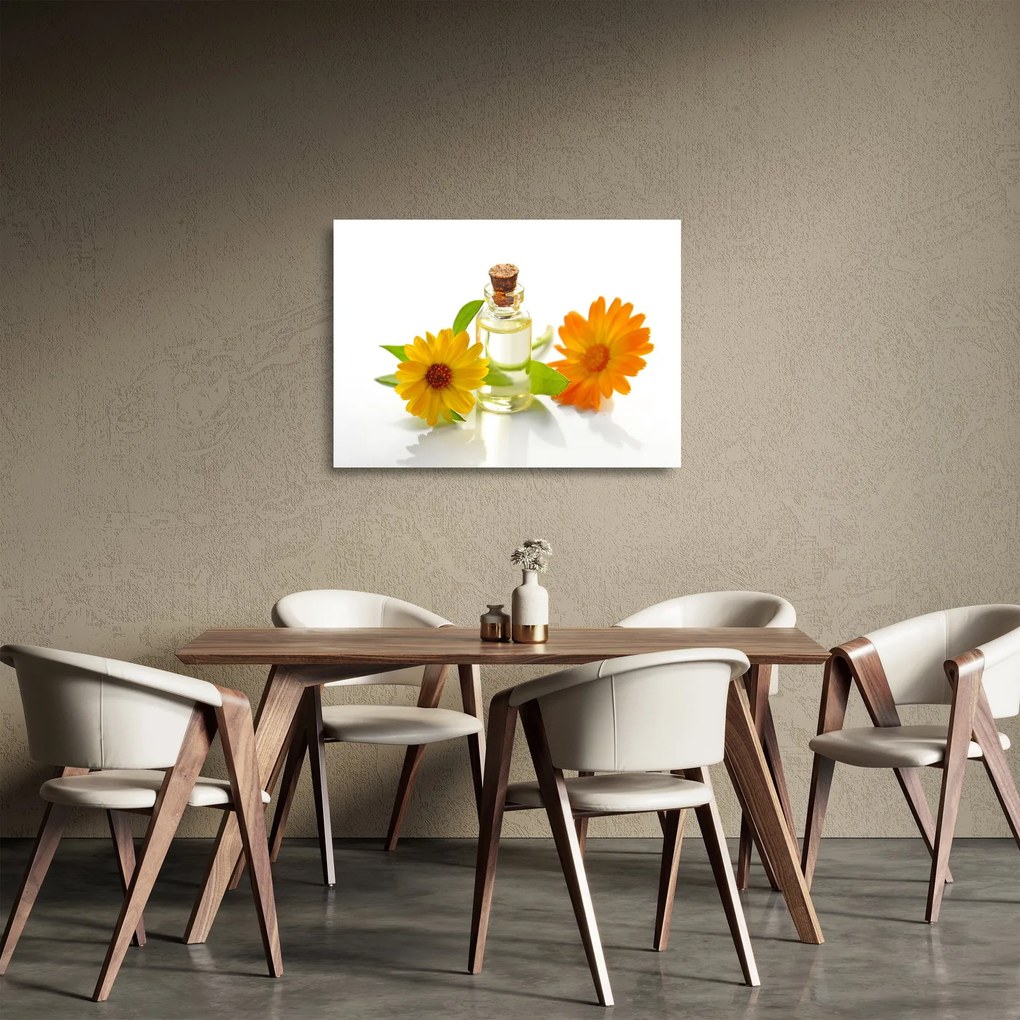 Tablou pe sticlă cu ulei de flori (70x50 cm)