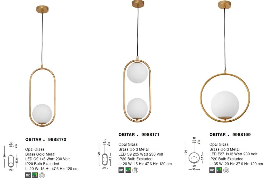 Lustra / Pendul design modern Obitar alama aurie NVL-9988169