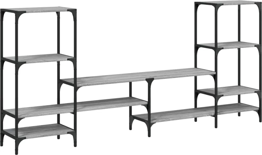 vidaXL Comodă TV, gri sonoma, 206,5x28,5x95 cm, lemn compozit