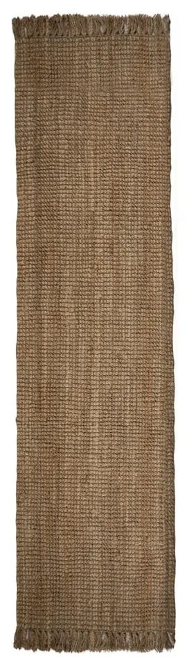 Covor tip traversă în culoare naturală handmade din iută 60x150 cm Jute Boucle – Flair Rugs