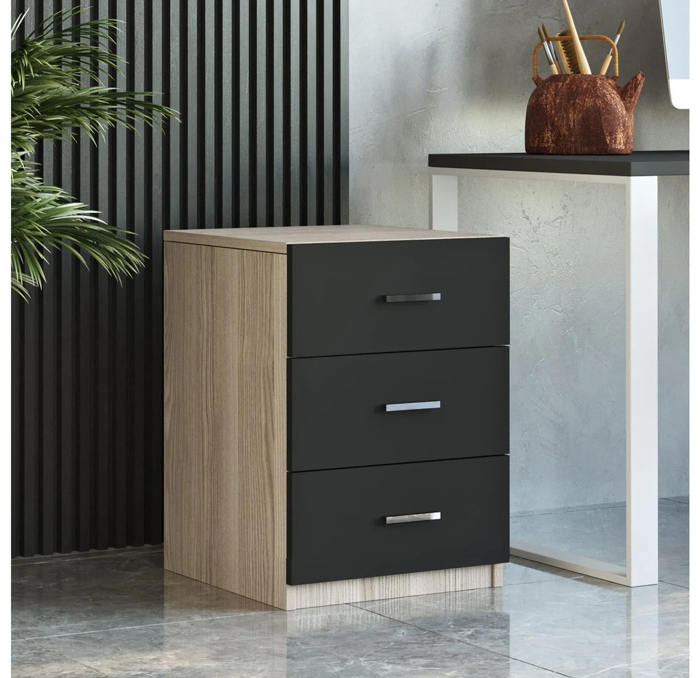 Set mobilier birou Volgenzo 13 (Stejar + negru). 1107159