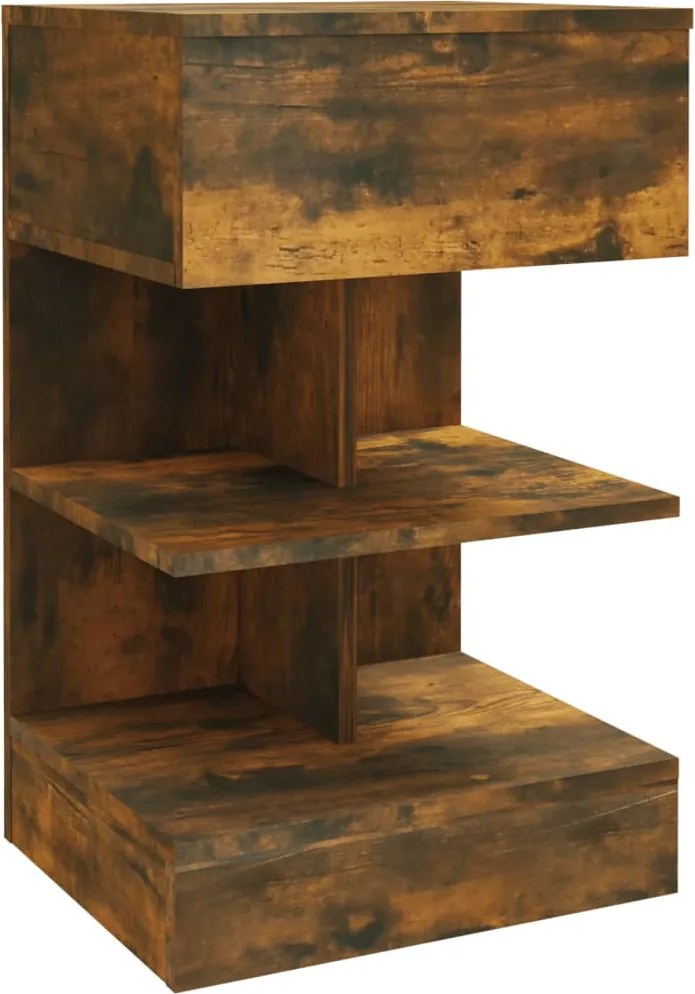 vidaXL Noptieră, stejar fumuriu, 40x35x65 cm, lemn prelucrat