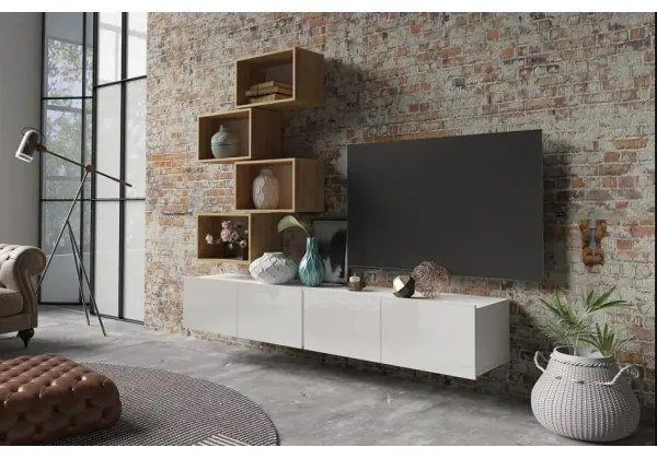 Poliță de perete PAVO 32,5x50 cm, stejar auriu