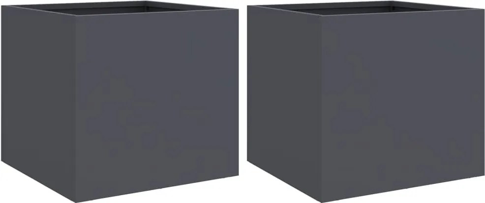 vidaXL Jardiniere, 2 buc., antracit, 32x30x29 cm, oțel