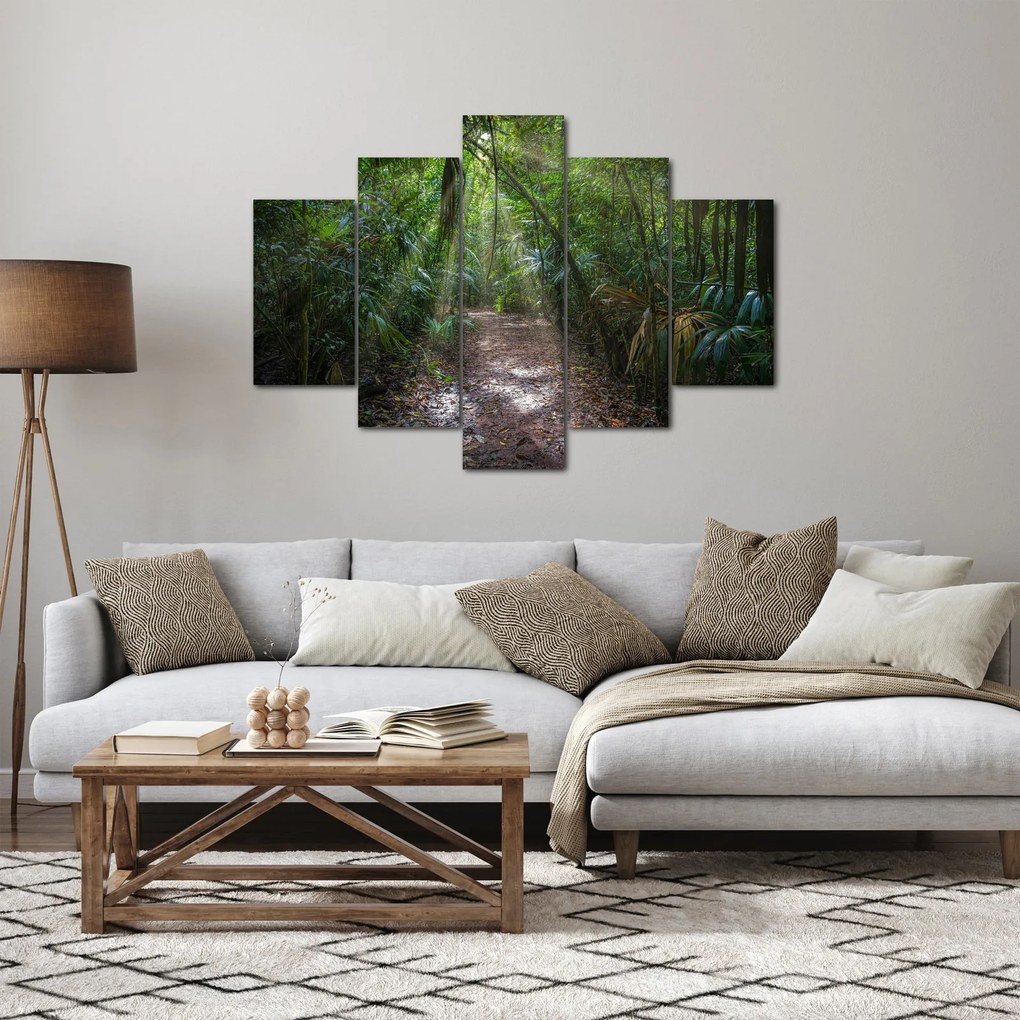 Tablou - Razele solare în junglă (150x105 cm)