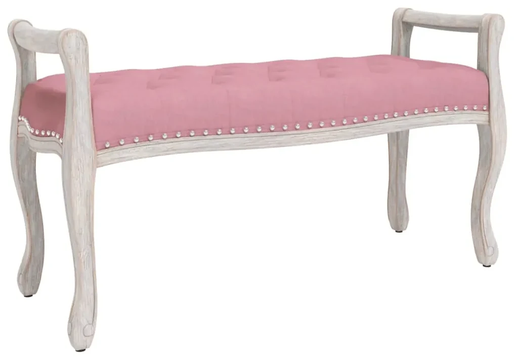 344441 vidaXL Bancă, roz, 110x45x60 cm, catifea