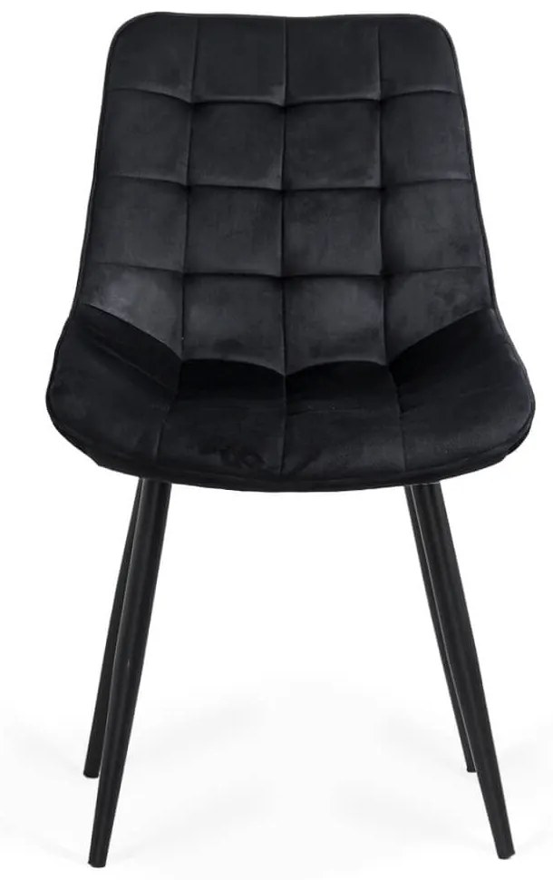 Scaun living cu tapițerie din catifea și structură metalică BUC 206 negru