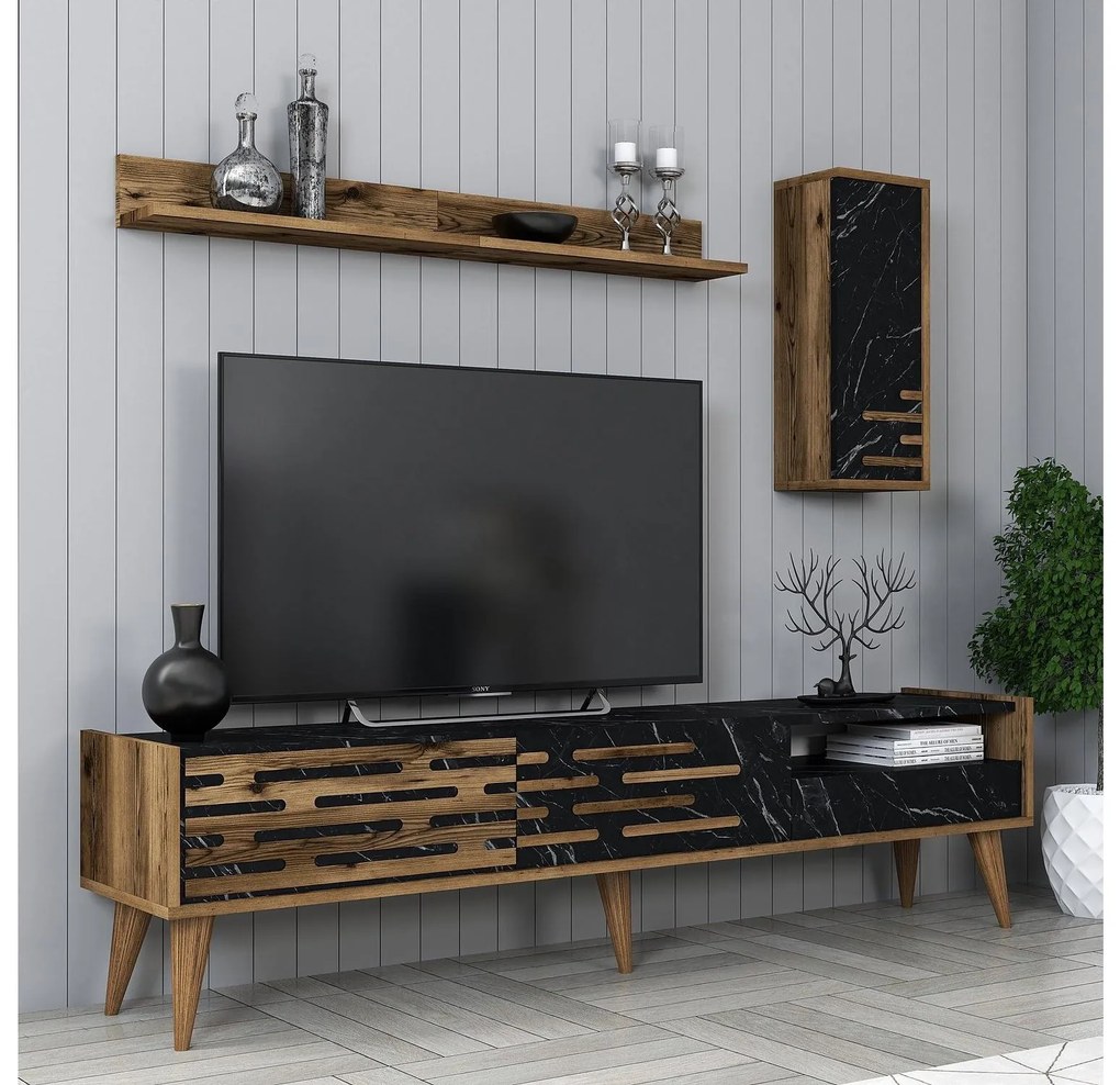 Mobilier living Tonase (Nuc + negru + marmură) . 1095655