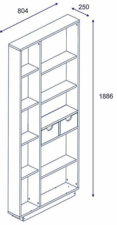Biblioteca Luma White and Walnut