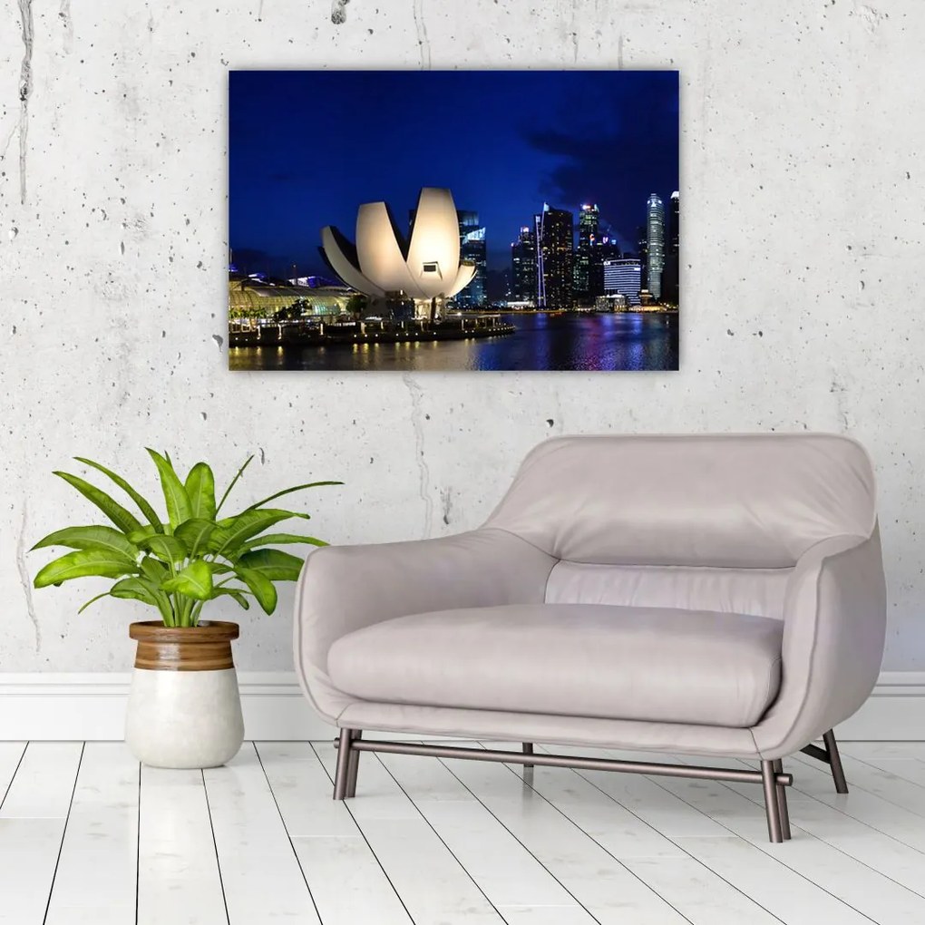 Tablou Singapore nocturn (90x60 cm)