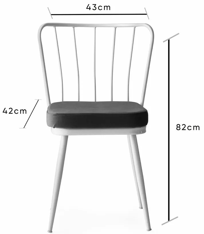 Set de scaune de sufragerie Yildiz White, 2 bucăți