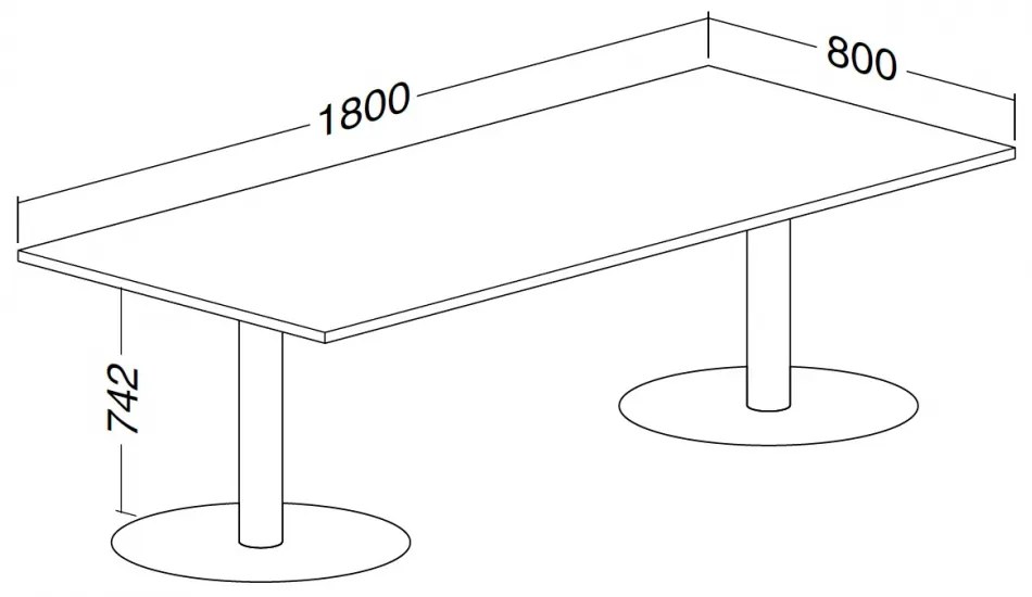 Masa de intalnire ProOffice 180 x 80 cm, para salbatica