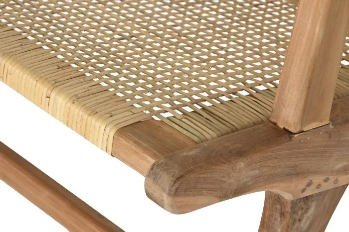 Bancheta din lemn de tec si rattan," Tequra"