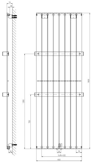 Sapho - Radiator pentru baie COLONNA 1205W/230V 60x180 cm alb