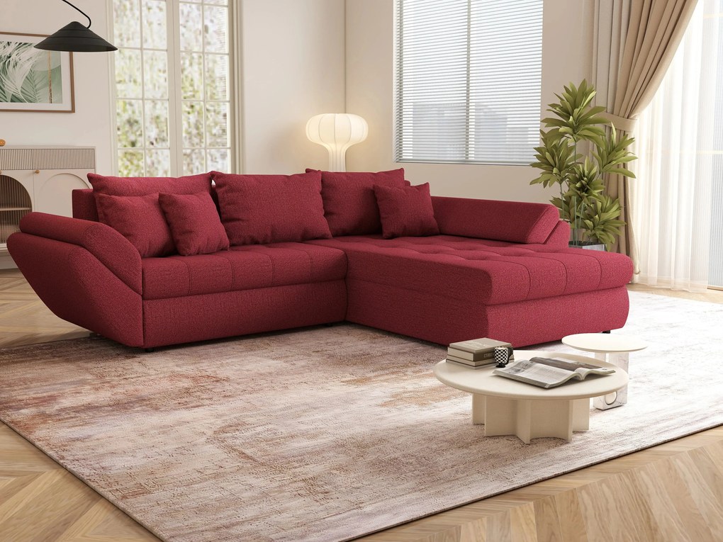 Colțar extensibil dumonde cu ladă de depozitare si sezut confortabil din spuma high-density, Loana Enjoy Winery II 270x185 cm