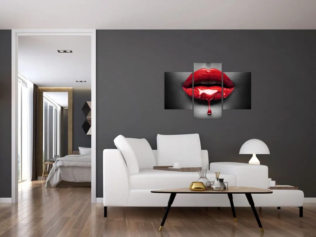 Tablou cu buze de femeie (90x60 cm)