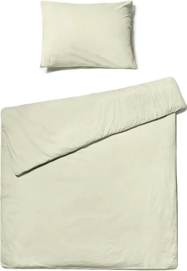 Lenjerie de pat din bumbac CALMORA crem verde Dimensiune lenjerie de pat: 2 buc 70 x 90 cm | 200 x 220 cm